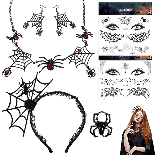 Lets Joy 1 Karneval Stirnband, 1 Halskette Spinne, 2 Halloween Spinne Tattoos, 1 Ring Spinne, 1 Paar Spinne Ohrringe, Halloween Fledermaus Spinne Kostümaccessoires, Halloween Karneval Kostüm Party Lets Joy 1 Karneval Stirnband, 1 Halskette Spinne, 2 Halloween Spinne Tattoos, 1 Ring Spinne, 1 Paar Spinne Ohrringe, Halloween Fledermaus Spinne Kostümaccessoires, Halloween Karneval Kostüm Party von Lets Joy