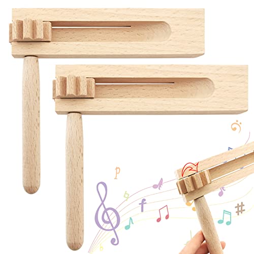 Lets Joy 2 Stück Holzratsche Geräusche Maker, Ratsche aus Holz, Musikinstrument für Kinder,Hölzerner Spinning Holz Spinning Ratsche Noise Maker, Rassel Ratsche Instrument Spielzeug von Lets Joy