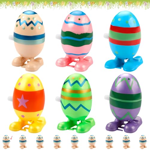 Lets Joy Aufziehspielzeug, 6 Stück Ostereier Uhrwerkspielzeug, Ostern Aufziehspielzeug, Lustig Ostereier Spielzeug, Ostergeschenke Uhrwerkspielzeug, Easter Party Toys für Kinder Osterdeko von Lets Joy