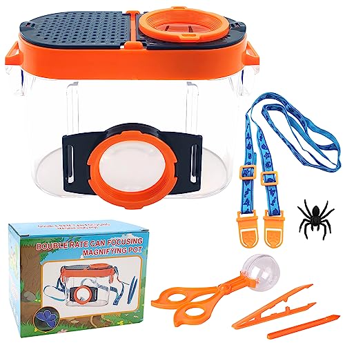 Lets Joy Becherlupe Set, Becherlupen Für Kinder, Lnsektenkäfig Adventure Kit, Draussen Forscherset Kinder, Beobachtungsbox Lnsekt Viewer mit Catcher, Pinzetten, Kinder Naturerkundung Entdecken von Lets Joy