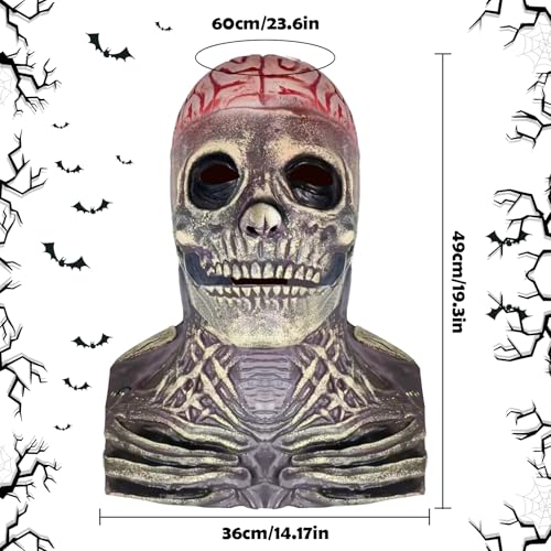 Lets Joy Halloween Totenkopf Maske, Halloween Schädel Maske 3D, Gruselige Halloween Masken, Halloween Horror Maske mit Beweglichem Kiefer, Halloween Maske Totenkopf, Halloween Cosplay Karneval von Lets Joy