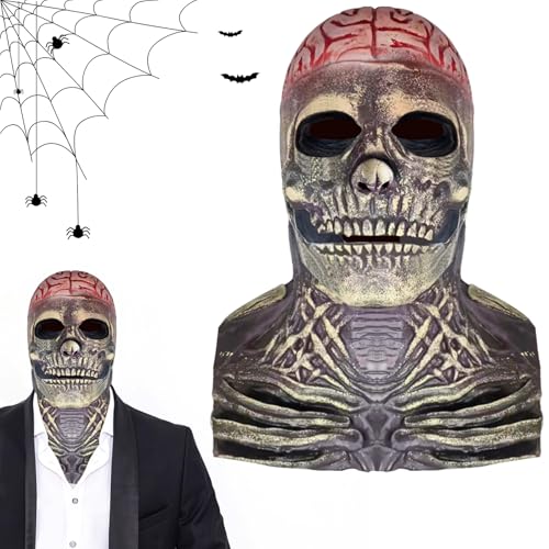 Lets Joy Halloween Totenkopf Maske, Halloween Schädel Maske 3D, Gruselige Halloween Masken, Halloween Horror Maske mit Beweglichem Kiefer, Halloween Maske Totenkopf, Halloween Cosplay Karneval (A) von Lets Joy