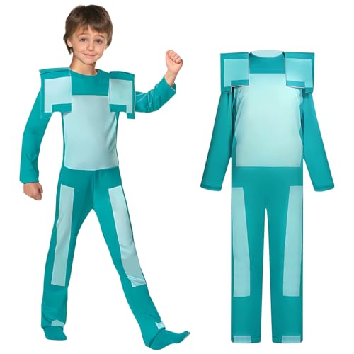 Lets Joy Karneval Kostüme für Kinder, 2 Stück Karneval Kostüm Zubehör, Jumpsuit Kinder+Karneval Maske Kinder, Cosplay Kostüme Kinder, Cosplay Karneval Kostüm Mottoparty Junge Madchen (L-(125-135) cm) von Lets Joy