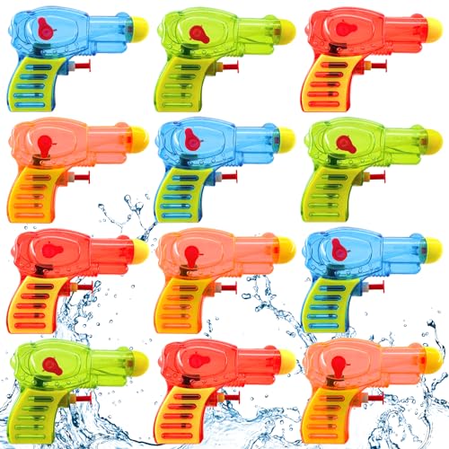 Lets Joy Wasserpistole Spielzeug für Kinder, 8 Stück Mini Kleine Wasserpistole Spritzpistole Spielzeug, Wasserspritzpistolen, Sommerpartys Garten Pool Spielzeug Geschenk für Kinder von Lets Joy