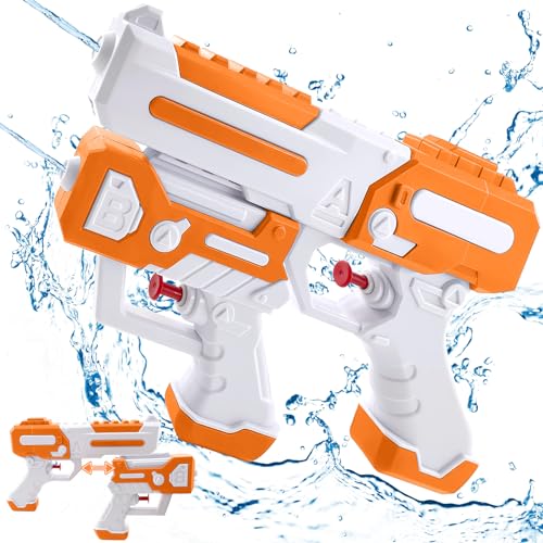 Lets Joy 2PCS Wasserpistole für Kinder, 2 In 1 Wasserspritzpistolen Spielzeug, Wasserpistole Spritzpistole Spielzeug, Doppeldüse Split Wasserpistole, Geschenk für Kinder Erwachsene Sommerpartys Pool von Lets Joy