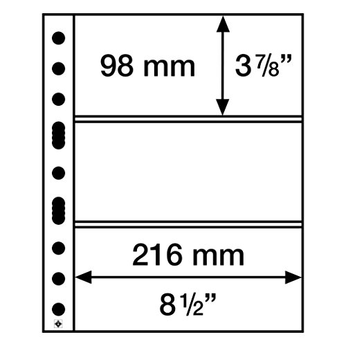 LEUCHTTURM Kunststoffhülle A4, 3 geteilt für z.B. Banknoten, 50er Pack von Leuchtturm