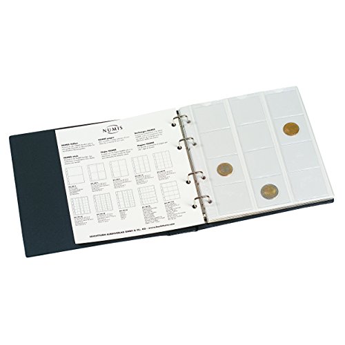 Leuchtturm 337964 Münzalbum NUMIS - 5 Hüllen für verschieden große Münzen mit 44, 34, 25, 17 mm Durchmesser - blau von Leuchtturm