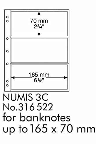 Münzhüllen NUMIS, 3 Fächer für Banknoten von LEUCHTTURM1917