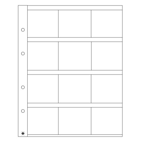 Leuchtturm 309197 Münzhüllen Optima K50, 12 glasklare Fächer für Münzen und Münzrähmchen bis 50x50 mm Größe - 5er Pack von Leuchtturm