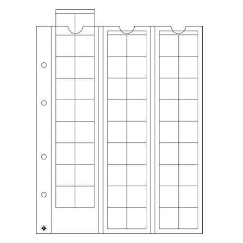 Leuchtturm 315033 Münzhüllen Optima 20, 54 glasklare Fächer für Münzen bis 20 mm Durchmesser - 5er Pack von Leuchtturm