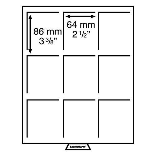 Leuchtturm 335666 Münzbox XL - Facheinteilung: 3 x 3 - Innenformat: 86 x 64 x 22 mm - eckige Fächer - rauchfarben von Leuchtturm