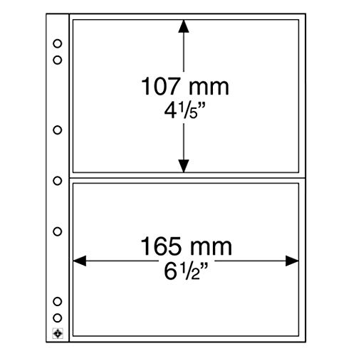 Leuchtturm 338575 Münzhüllen NUMIS 2C - 2er Einteilung für Banknoten und Postkarten - Fachgröße 165 x 107 mm - 10er Pack von Leuchtturm