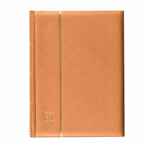 Leuchtturm 358060 Briefmarken-Sammelalbum Comfort - DIN A4, 64 Seiten, Pergaminstreifen, wattierter Einband - Bronze von Leuchtturm