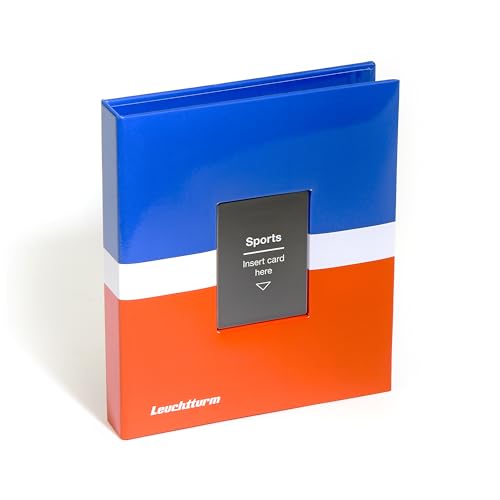 Leuchtturm 368643 TCG Album Pro Small - mit 20 Hüllen für 160 Sport Trading Cards Sammelkarten - Hardcover blau-weiß-rot von Leuchtturm