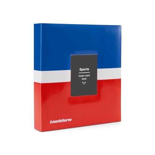 Leuchtturm 368643 TCG Album Pro Small - mit 20 Hüllen für 160 Sport Trading Cards Sammelkarten - Hardcover blau-weiß-rot von Leuchtturm