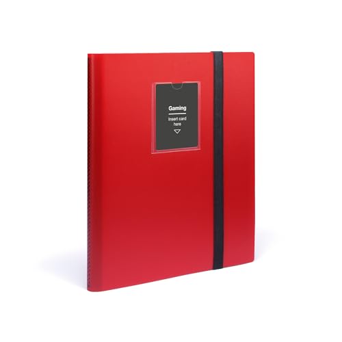 Leuchtturm 369505 TCG Album Slim - mit 20 Hüllen für 360 Sammelkarten wie Pokémon oder Digimon - Softcover rot-schwarz von Leuchtturm