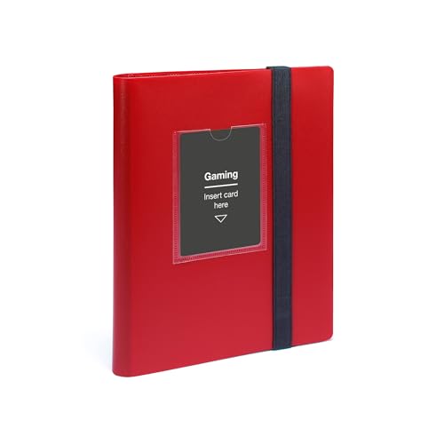 Leuchtturm 369508 TCG Album Slim Small - mit 20 Hüllen für 160 Sammelkarten wie Pokémon und Digimon - Softcover rot-schwarz von Leuchtturm