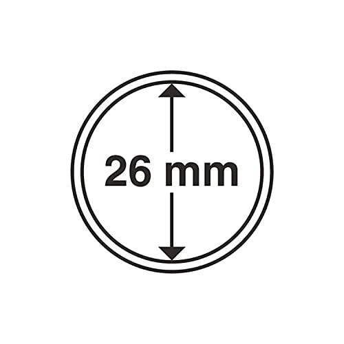 Leuchtturm Münzkapseln, 10 Stück, für Gold, Silber, Euro-Münzen, in Größen zwischen 14 und 62 mm erhältlich 26,0 mm von LIGHTHOUSE