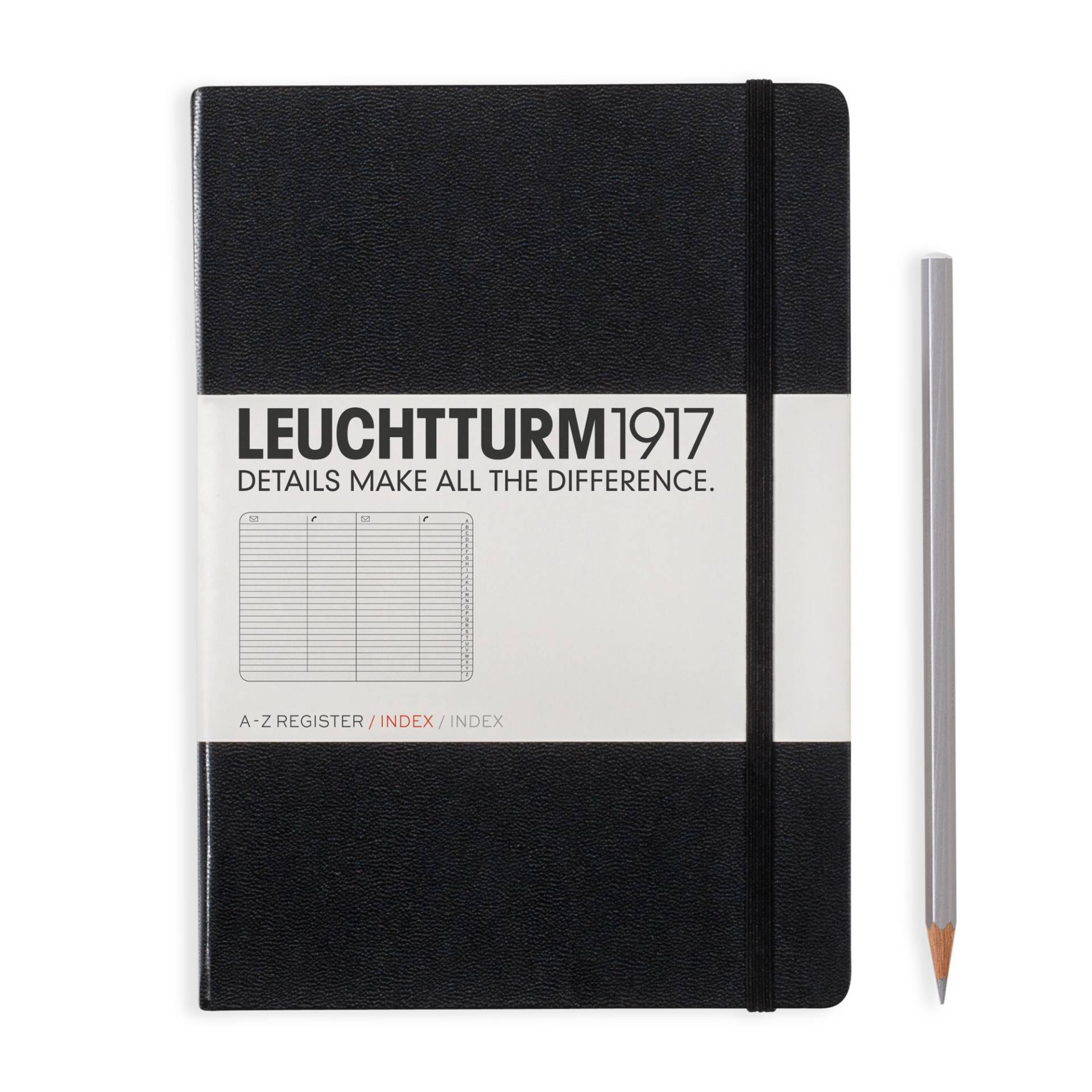 Leuchtturm1917 Adressbuch mit Registern Medium Hardcover A5 schwarz von Leuchtturm1917