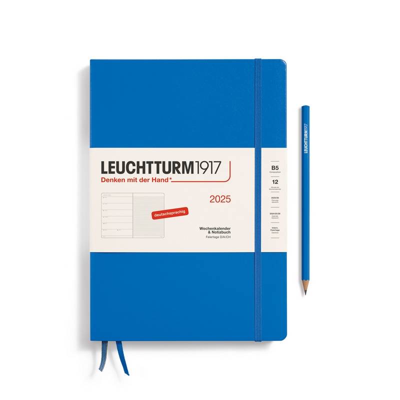 Leuchtturm1917 Kalender & Notizbuch 1 Woche auf 1 Seite 2025 Composition B5 Hardcover Sky, liniert von Leuchtturm1917