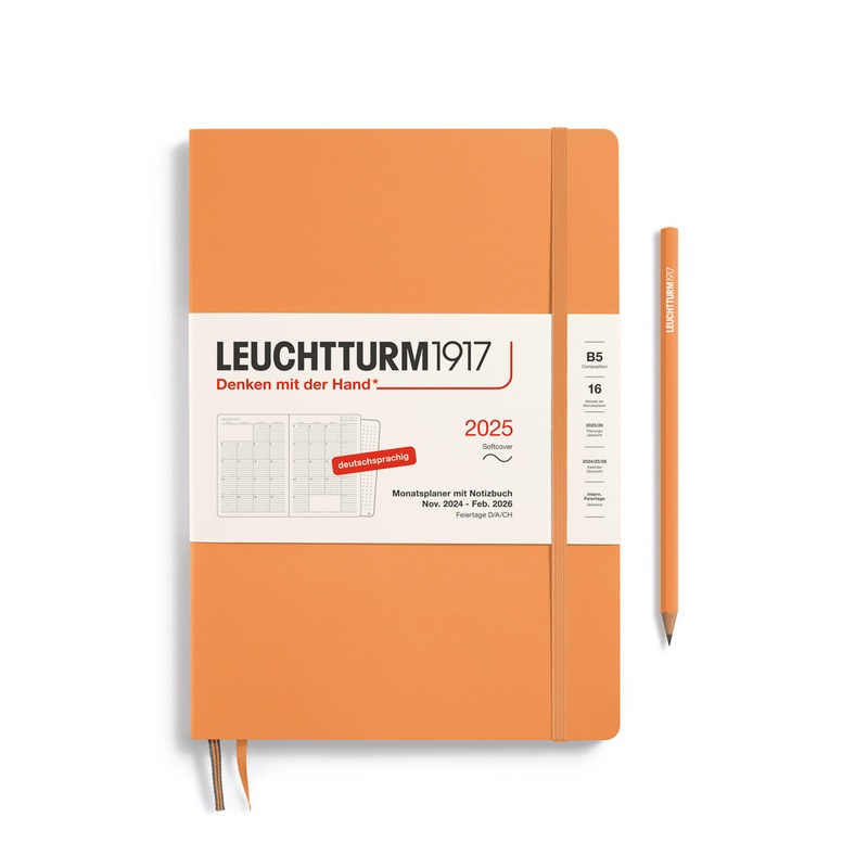 Leuchtturm1917 Monatsplaner & Notizbuch Composition 2025 B5 Softcover Apricot von Leuchtturm1917