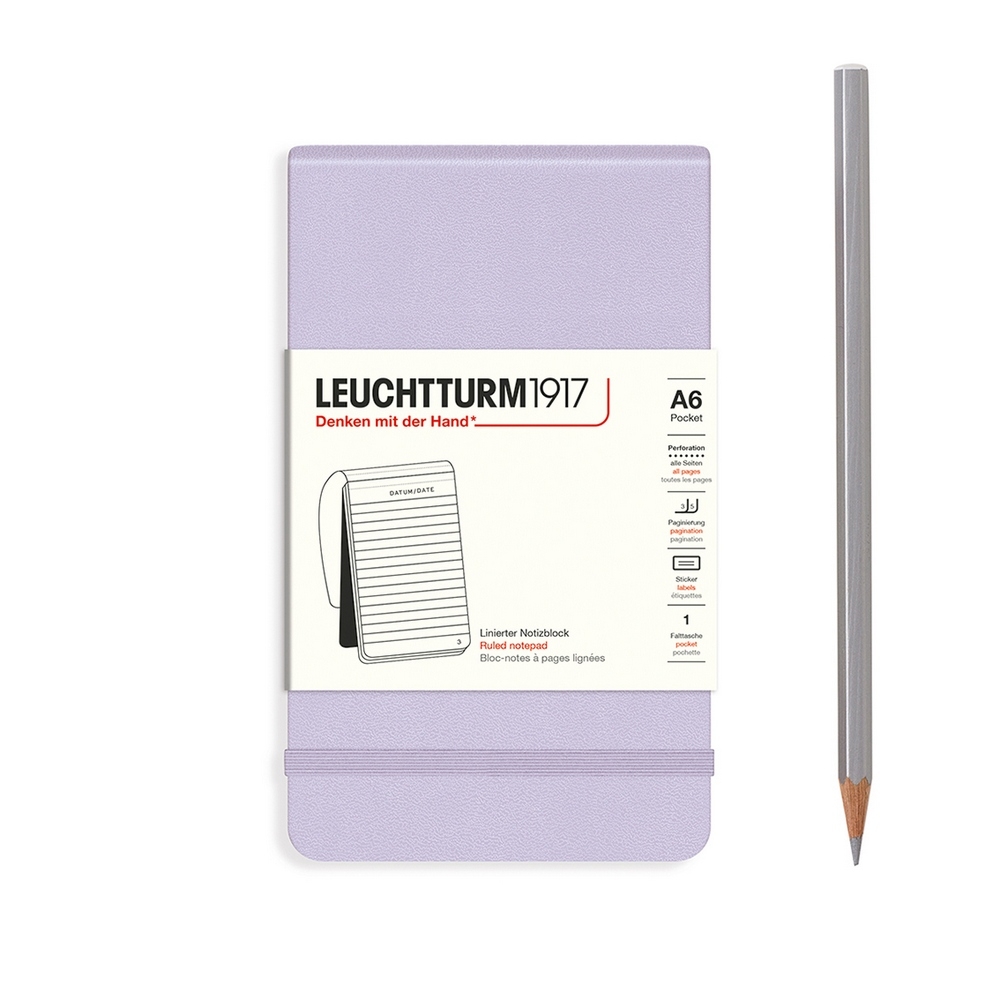 Leuchtturm1917 Notizblock Pocket Hardcover A6 Lilac Liniert von Leuchtturm1917