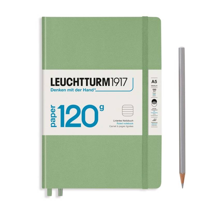 Leuchtturm1917 Notizbuch 120g Medium Hardcover A5 Salbei, liniert von Leuchtturm1917