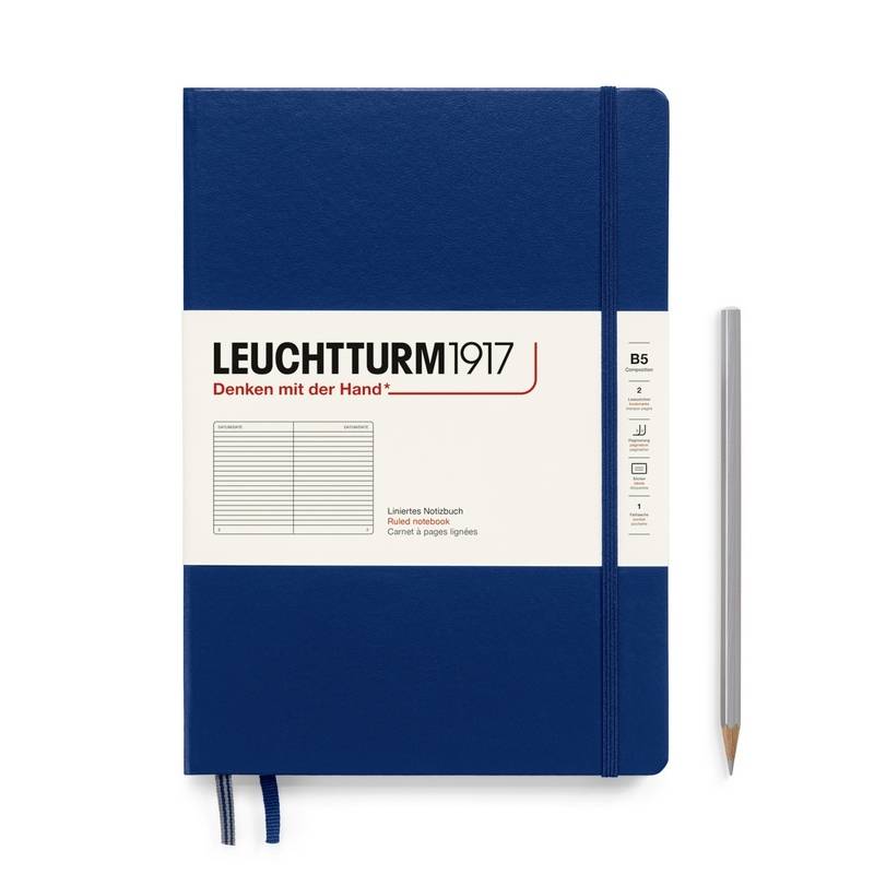 Leuchtturm1917 Notizbuch Composition Hardcover B5 marine, liniert von Leuchtturm1917