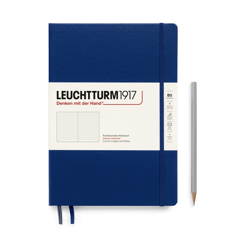 Leuchtturm1917 Notizbuch Composition Hardcover B5 marine, punktkariert von Leuchtturm1917