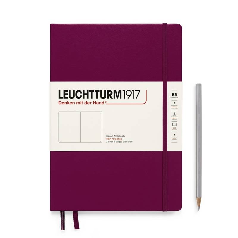 Leuchtturm1917 Notizbuch Composition Hardcover B5 port red, blanko von Leuchtturm1917