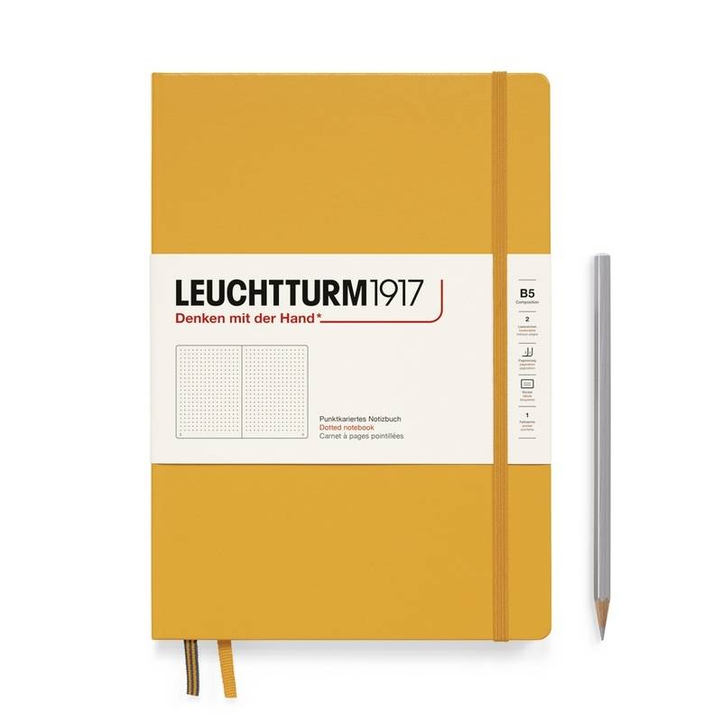 Leuchtturm1917 Notizbuch Composition Hardcover B5 rising sun, punktkariert von Leuchtturm1917