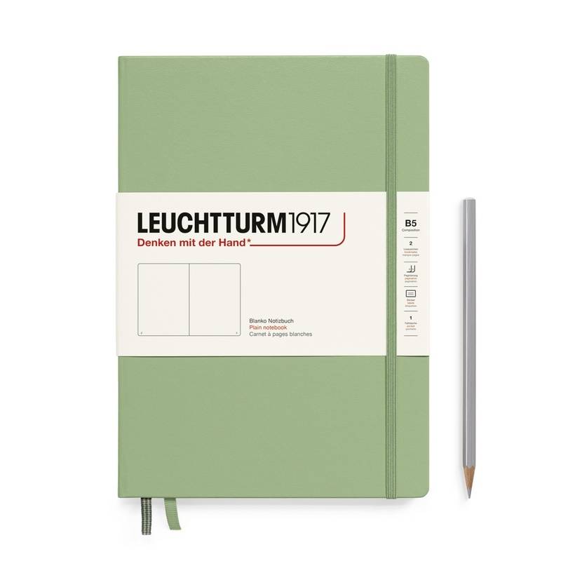 Leuchtturm1917 Notizbuch Composition Hardcover B5 salbei, blanko von Leuchtturm1917