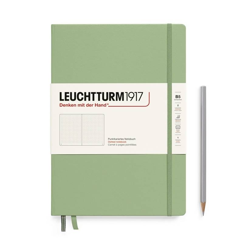 Leuchtturm1917 Notizbuch Composition Hardcover B5 salbei, punktkariert von Leuchtturm1917