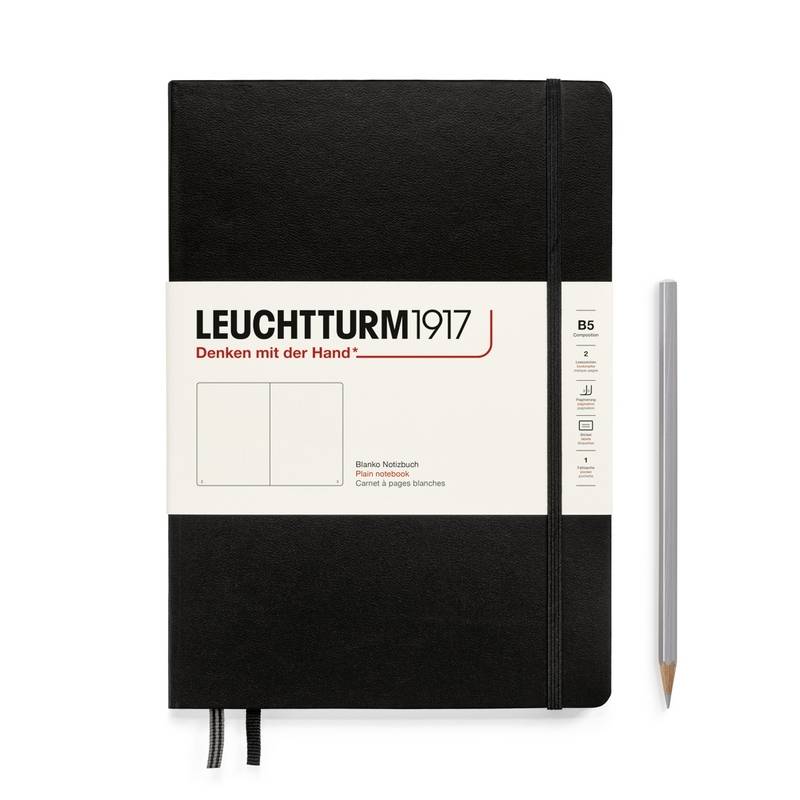 Leuchtturm1917 Notizbuch Composition Hardcover B5 schwarz, blanko von Leuchtturm1917