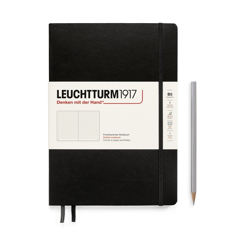 Leuchtturm1917 Notizbuch Composition Hardcover B5 schwarz, punktkariert von Leuchtturm1917