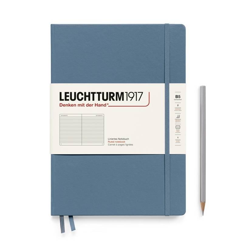 Leuchtturm1917 Notizbuch Composition Hardcover B5 stone blue, liniert von Leuchtturm1917