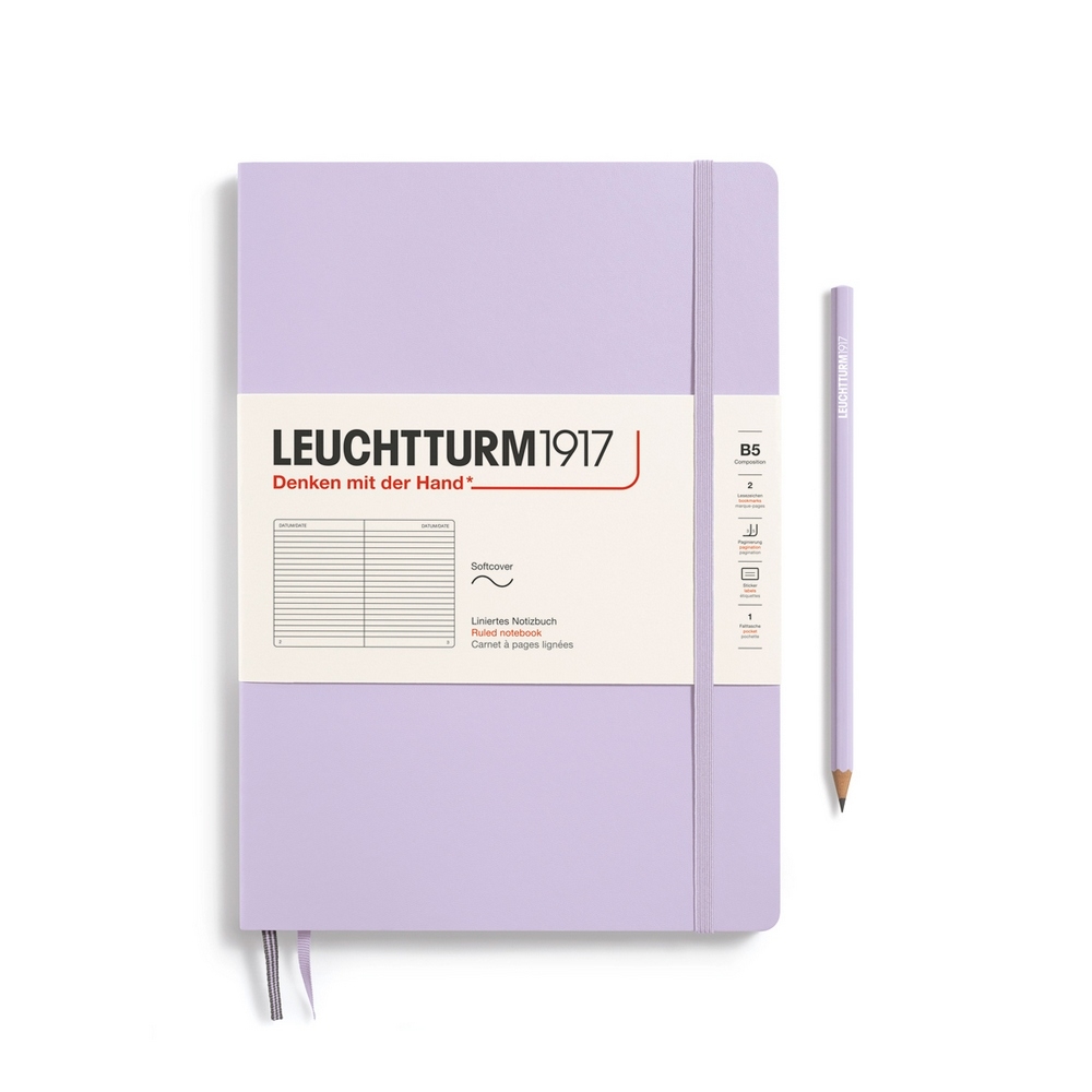 Leuchtturm1917 Notizbuch Composition Softcover B5 Lilac, liniert von Leuchtturm1917