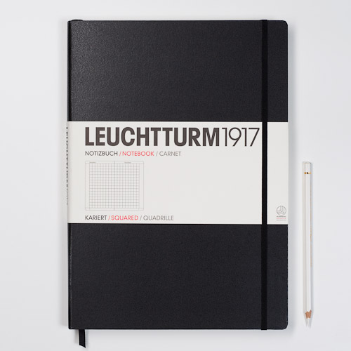 Leuchtturm1917 Notizbuch Master Hardcover A4+ schwarz, kariert von Leuchtturm1917