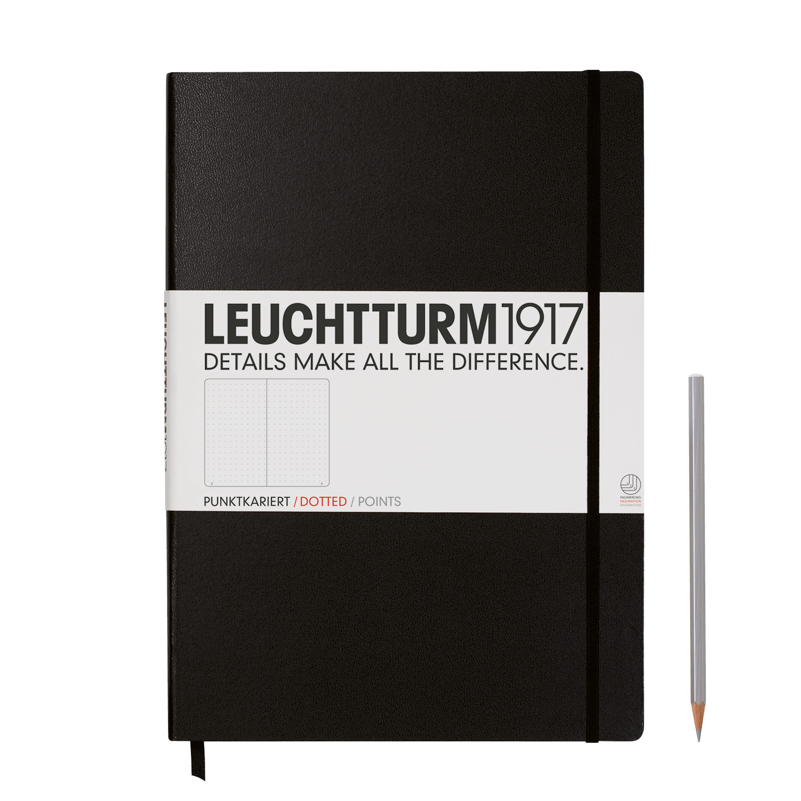 Leuchtturm1917 Notizbuch Master Hardcover A4+ schwarz, punktkariert von Leuchtturm1917