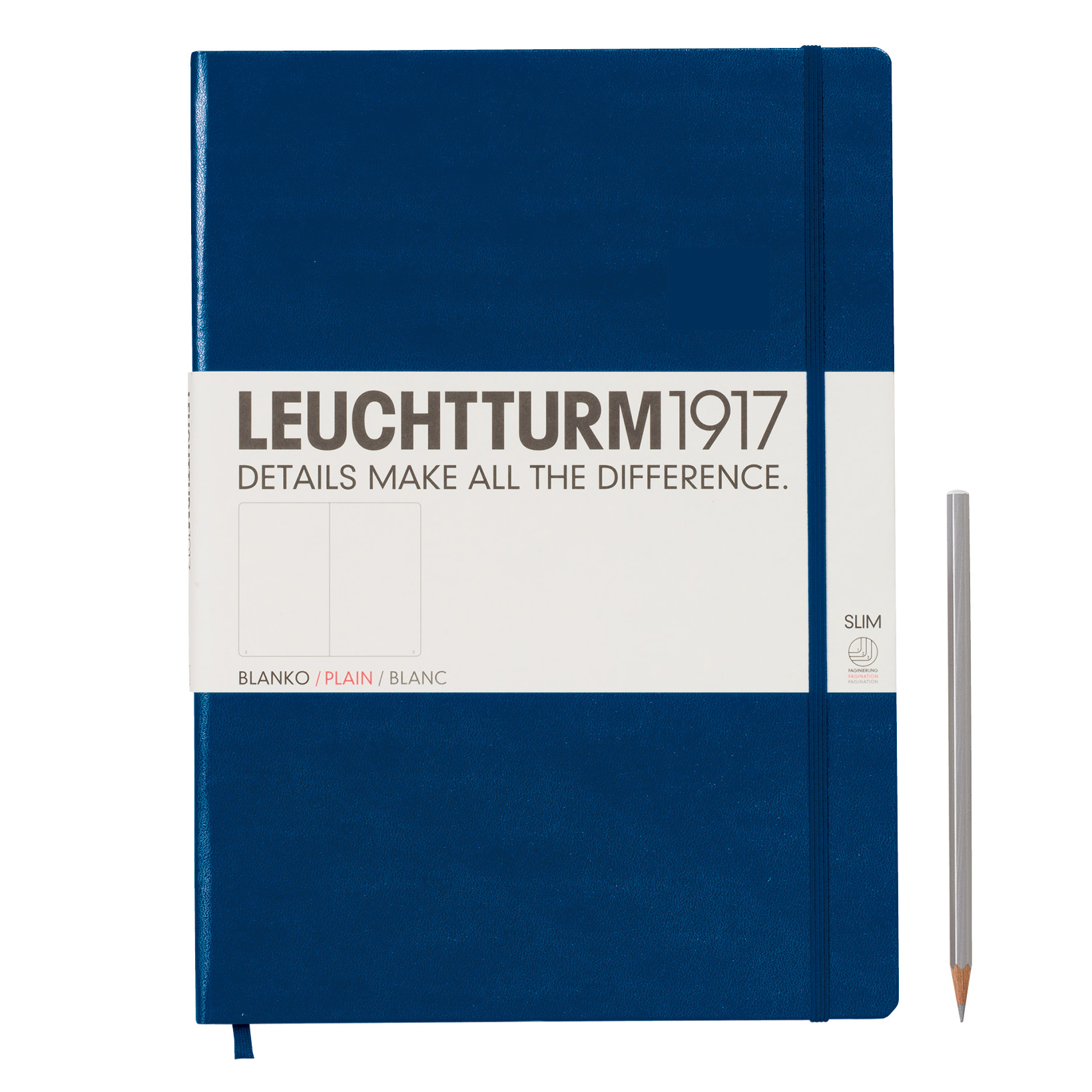 Leuchtturm1917 Notizbuch Master Slim (A4+) Hardcover marine, blanko von Leuchtturm1917