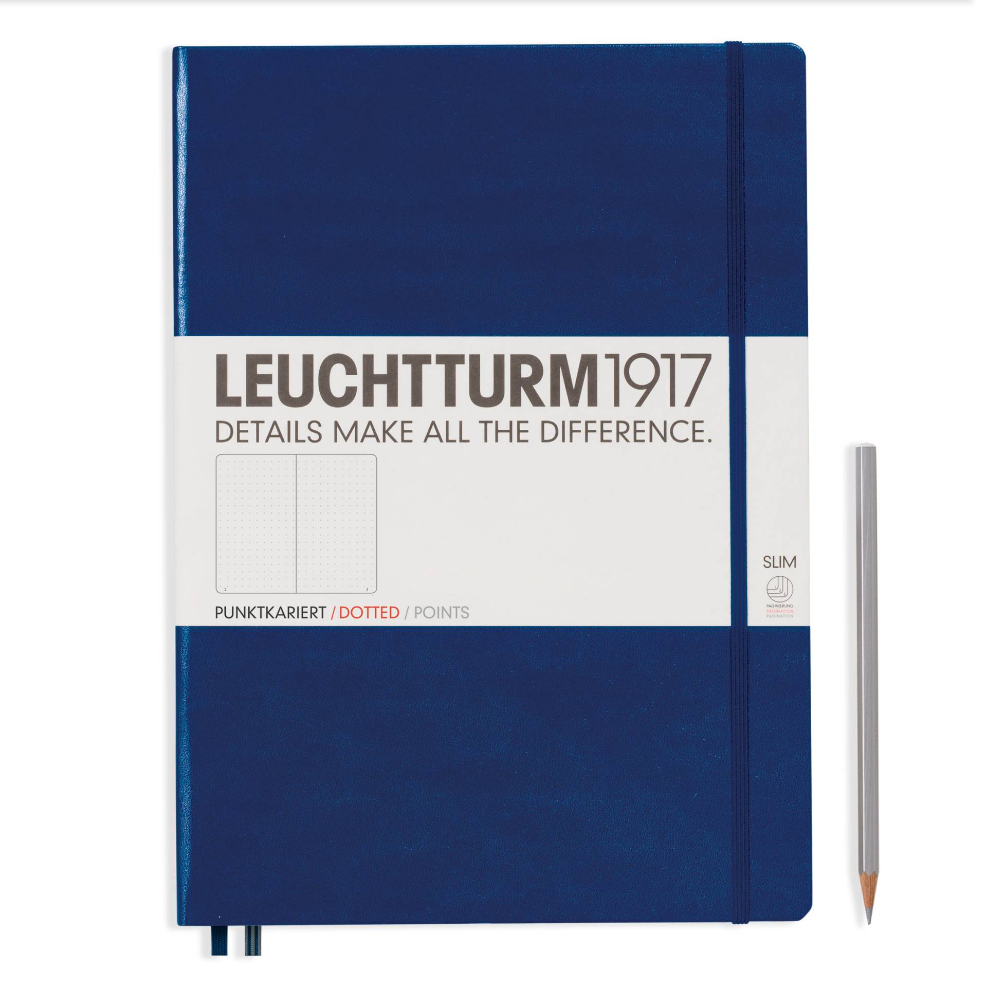 Leuchtturm1917 Notizbuch Master Slim (A4+) Hardcover marine, punktkariert von Leuchtturm1917