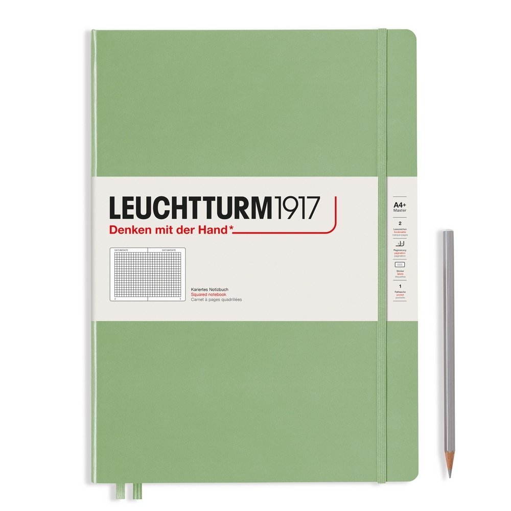 Leuchtturm1917 Notizbuch Master Slim (A4+) Hardcover salbei, kariert von Leuchtturm1917