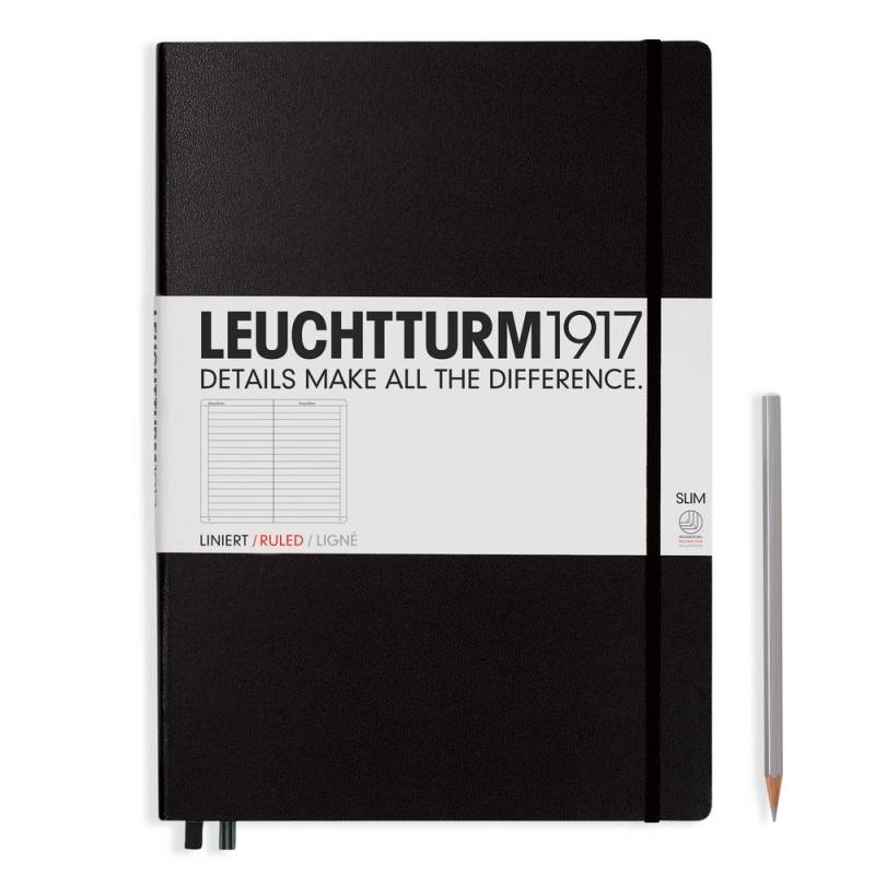 Leuchtturm1917 Notizbuch Master Slim (A4+) Hardcover schwarz, liniert von Leuchtturm1917