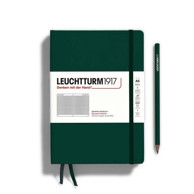 Leuchtturm1917 Notizbuch Medium Hardcover A5 Natural Colours Forest Green Kariert von Leuchtturm1917