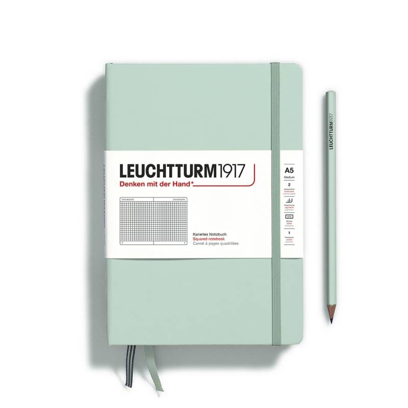 Leuchtturm1917 Notizbuch Medium Hardcover A5 Natural Colours Mint Green Kariert von Leuchtturm1917