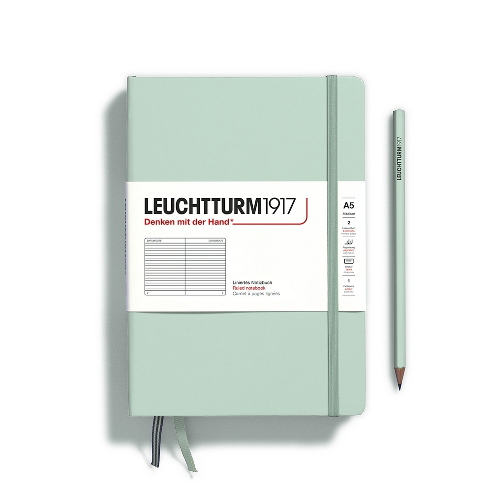 Leuchtturm1917 Notizbuch Medium Hardcover A5 Natural Colours Mint Green Liniert von Leuchtturm1917