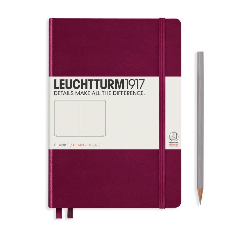 Leuchtturm1917 Notizbuch Medium Hardcover A5 Port Red, blanko von Leuchtturm1917