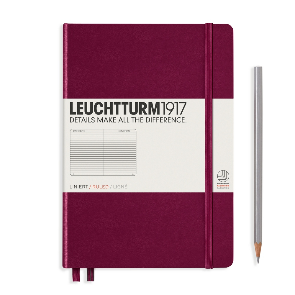 Leuchtturm1917 Notizbuch Medium Hardcover A5 Port Red, liniert von Leuchtturm1917