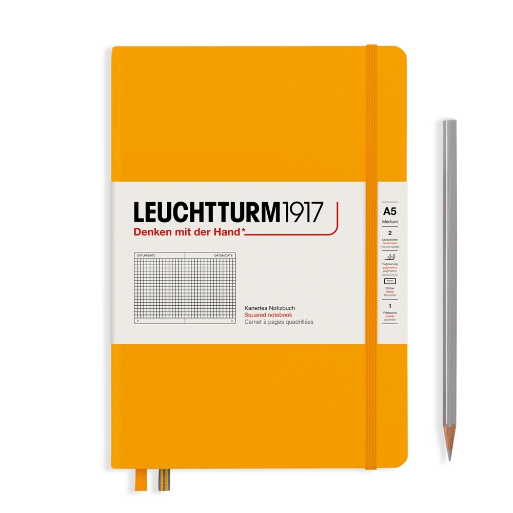 Leuchtturm1917 Notizbuch Medium Hardcover A5 Rising Sun, kariert von Leuchtturm1917