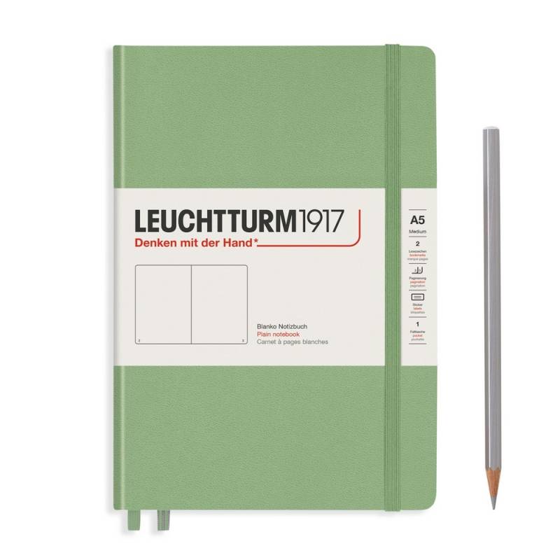 Leuchtturm1917 Notizbuch Medium Hardcover A5 Salbei, blanko von Leuchtturm1917